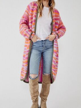 Free People Tiger Striped Cardigan
